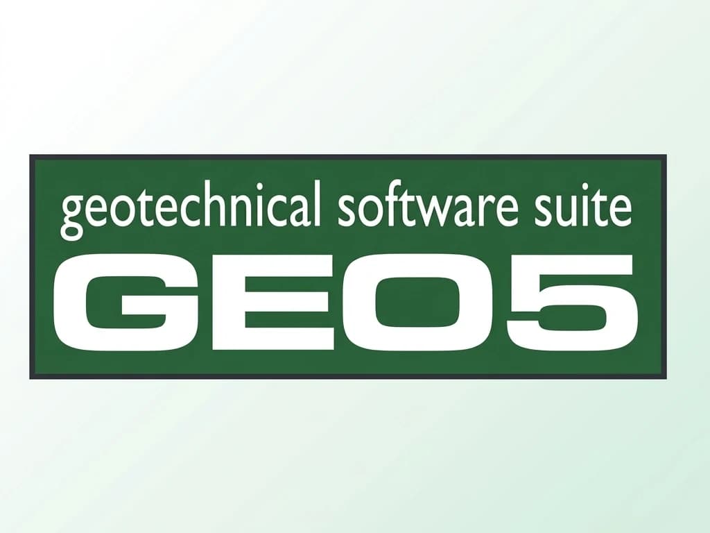 GEO5 geotechnical software suite wordmark on a green bar