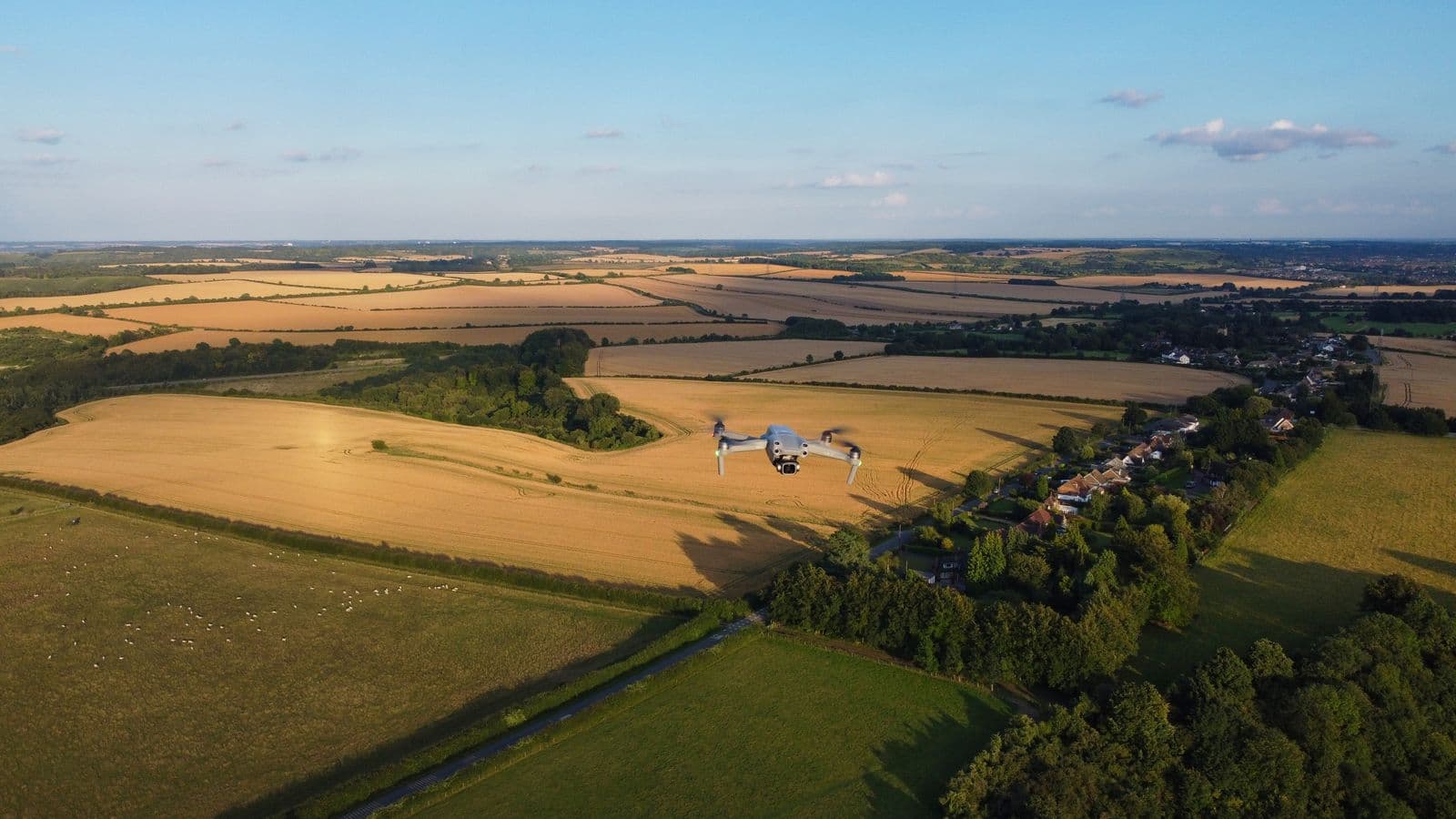 Aerial photogrammetric imagery of farmland and field boundaries