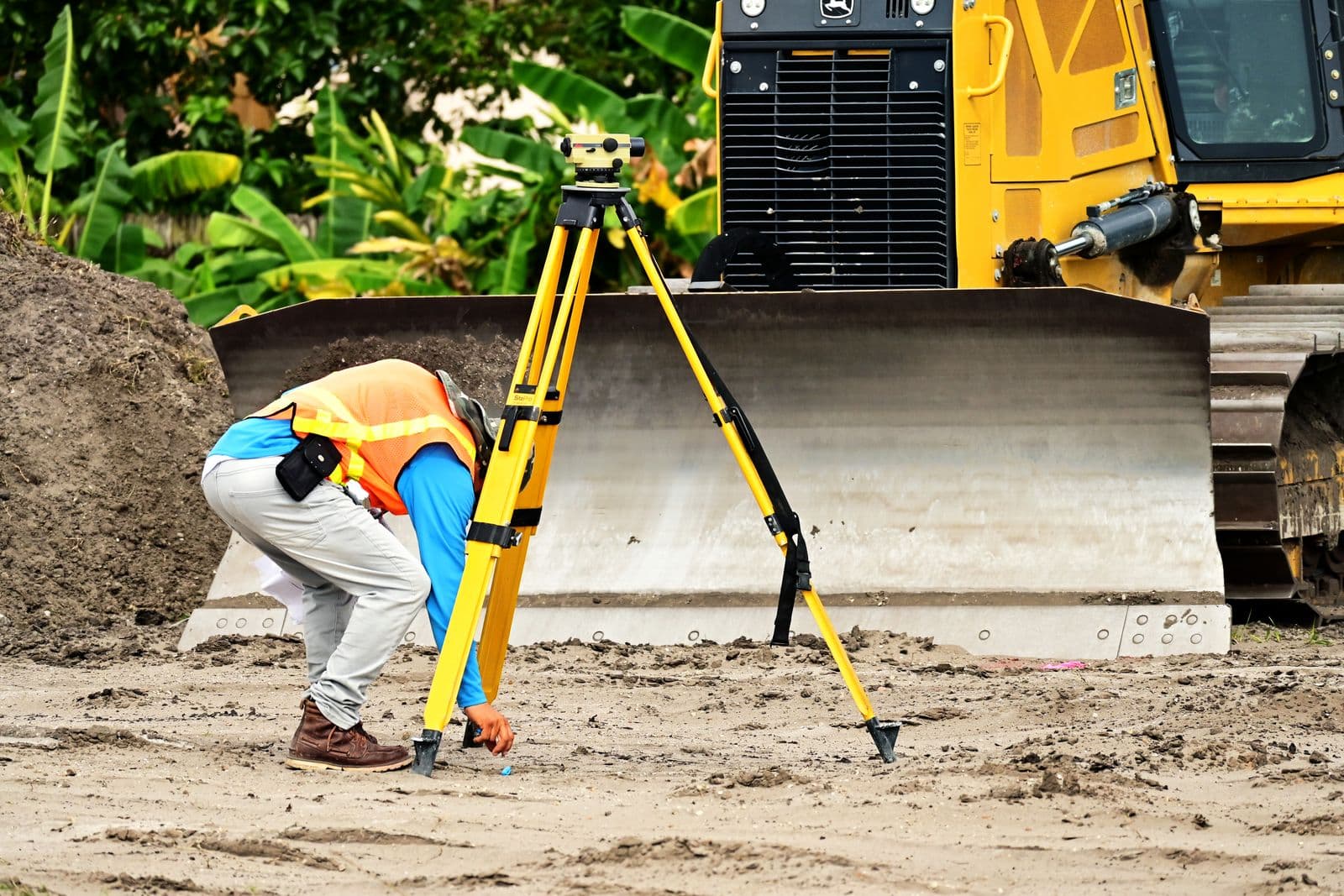 Geotechnical survey work being carried out on a construction site