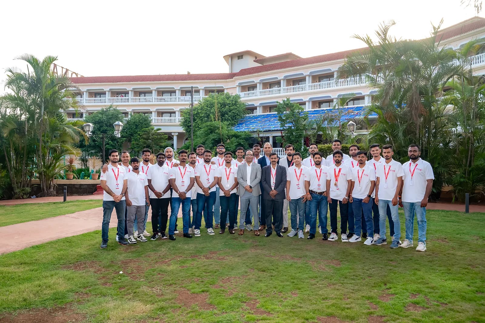 The Schnell Drone Technologies team photographed together outdoors